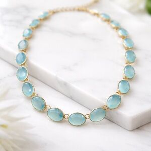 Talbots Aqua Pebble Necklace